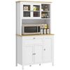 Alacena De Cocina Mueble Auxiliar Mdf Homcom 100x40x180 Cm Blanco