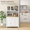 Alacena De Cocina Mueble Auxiliar Mdf Homcom 100x40x180 Cm Blanco