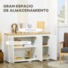 Aparador De Salón Con 3 Puertas De Melamina Homcom 120x37x75cm Blanco