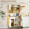 Alacena De Cocina Con 3 Puertas De Madera Homcom 93x40x180 Cm Natural