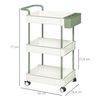 Carrito De Almacenamiento Pp Acero Homcom 50x29,4x77 Cm Blanco