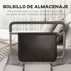 Barandilla De Cama Acero Tela Oxford Homcom 71x61x86-104 Cm Gris