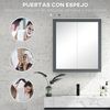 Armario De Baño Con Espejo De Mdf Vidrio Kleankin 69x17x75,5cm Blanco