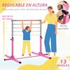 Barra De Gimnasia Para Niños De +3 Años Altura Ajustable Rosa Homcom