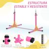 Barra De Gimnasia Para Niños De +3 Años Altura Ajustable Rosa Homcom