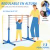 Barra De Gimnasia Para Niños De +3 Años Altura Ajustable Azul Homcom