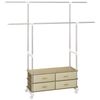 Perchero De Ropa De Madera Acero Inoxidable Homcom 148x42x160cm Beige