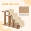 Escalera Mascotas De Aglomerado Poliéster 60x35x44 Cm-pawhut. Beige