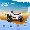 Quad Eléctrico Para Niños 18-36 Meses Batería 6v Blanco Homcom