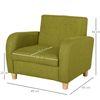 Sillón Infantil Acolchado Reposabrazos Estructura Madera Verde Homcom