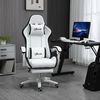 Silla Gaming Altura Ajustable Pu Espuma Vinsetto 65x65x129 Cm Blanco