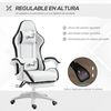 Silla Gaming Altura Ajustable Pu Espuma Vinsetto 65x65x129 Cm Blanco