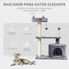 Árbol Rascador Para Gatos Pawhut Madera Felpa Sisal 60x40x81 Cm Gris