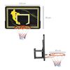 Tablero De Baloncesto De Pared Sportnow Pe Acero 110x90x70 Cm Negro