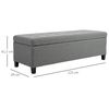 Banco De Almacenamiento De Poliéster Espuma Homcom 125x49x41,5cm Gris