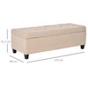 Banco De Almacenamiento Poliéster Espuma Homcom 125x49x41,5 Cm Beige