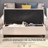 Banco De Almacenamiento Poliéster Espuma Homcom 125x49x41,5 Cm Beige