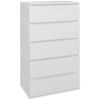 Cómoda Con 5 Cajones De Madera Homcom 53x33x100 Cm Blanco Brillante