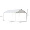 Cochera Exterior Outsunny Tela Acero Galvanizado 294x595x260cm Blanco