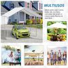 Cochera Exterior Outsunny Tela Acero Galvanizado 294x595x260cm Blanco