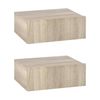 Mesitas De Noche Pared Melamina De Madera Homcom 40x30x15cm-natural