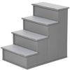 Escalera Para Perros De Mdf Poliéster 40x59x54,2 Cm-pawhut. Gris