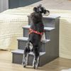 Escalera Para Perros De Mdf Poliéster 40x59x54,2 Cm-pawhut. Gris