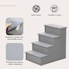 Escalera Para Perros De Mdf Poliéster 40x59x54,2 Cm-pawhut. Gris