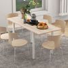 Mesa De Comedor Extensible De Mdf Homcom 160x70x76 Cm Madera Natural