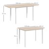 Mesa De Comedor Extensible De Mdf Homcom 160x70x76 Cm Madera Natural