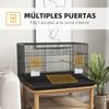 Jaula Para Pájaros Con Bandeja Extraíblpawhut Acero 77x46x45 Cm Negro