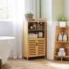 Armario Auxiliar De Baño De Bambú Kleankin 50x29x92 Cm Natural