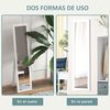 Espejo De Cuerpo Entero De Mdf Vidrio Homcom 37x3.8x157 Cm Blanco