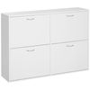 Mueble Zapatero De Melamina De Madera Homcom 120x24x81 Cm Blanco