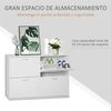 Mueble Zapatero De Melamina De Madera Homcom 120x24x81 Cm Blanco