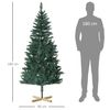 Árbol De Navidad De Plástico Acero Madera Homcom Ø90x180 Cm Verde