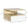 2 Mesitas De Noche Homcom De Melamina De Madera 35x32x22,5 Cm Roble