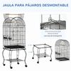 Jaula Para Pájaros Con Soporte De Acero 51x51x153 Cm-pawhut. Negro