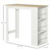 Mesa De Bar De Melamina De Madera Homcom 112x57x106 Cm Blanco