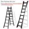 Escalera Telescópica De Aluminio Y Metal Homcom 401x49,3x11 Cm Negro