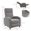 Sillón Reclinable De Manual De Lino Y Espuma Homcom 64x86x102 Cm Gris