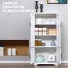 Alacena De Cocina De Melamina Mdf Homcom 60x30x123 Cm Blanco