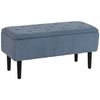 Baúl Almacenaje Poliéster Espuma Madera Goma Homcom 95x38x45 Cm Azul