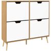 Mueble Zapatero De Melamina De Madera Pino Homcom 95x26x95 Cm Natural