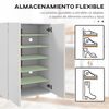 Mueble Zapatero De Melamina De Madera Homcom 60x32x95 Cm Blanco