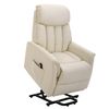 Sillón Levanta Personas De Pu Espuma Acero Homcom 80x94x104 Cm Crema