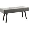 Banco De Cama De Acero Espuma Poliéster Homcom 100x36x45 Cm Gris