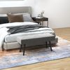 Banco De Cama De Acero Espuma Poliéster Homcom 100x36x45 Cm Gris