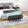 Banco De Cama De Acero Espuma Poliéster Homcom 100x36x45 Cm Verde