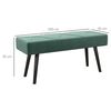 Banco De Cama De Acero Espuma Poliéster Homcom 100x36x45 Cm Verde